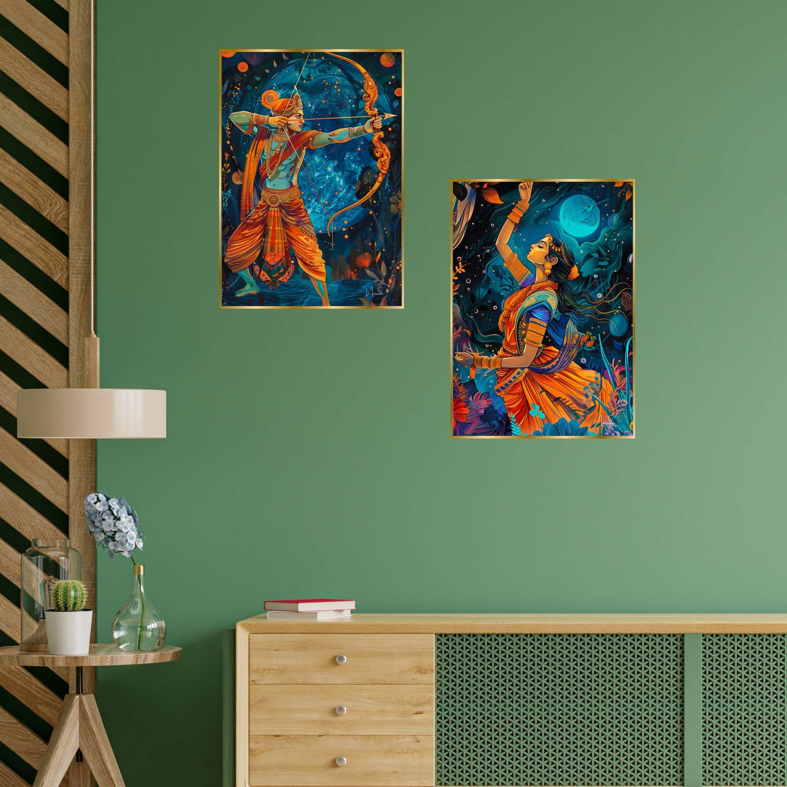 Set of Two Wall Paintings for Wall Dacoration Golden Framed Wall Paintings for Living Room & Bedroom Wall Art for Home Decoration & Office Wall Dรฉcor (14x11 inch CH-GD2-4) - Image 3